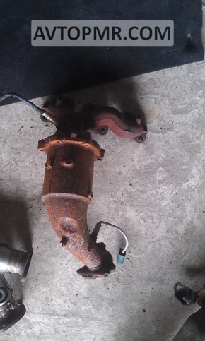 Front exhaust manifold for Nissan Murano z50 2003-2008, with lambda sensor and catalytic converter, rusty