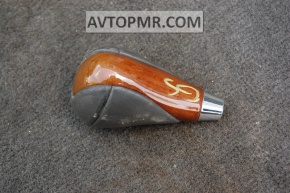 Lexus GS300 GS350 GS430 GS450h 06-11 gear knob, black leather with light wood finish