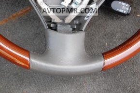 Lexus GS300 GS350 06-07 naked steering wheel, gray leather, mahogany finish
