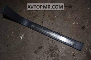 Subaru B10 Tribeca front right door sill trim, black with chrome trim