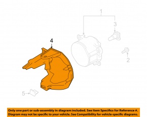 Left fog light mount for Nissan Leaf 11-17