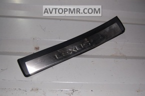Lexus ES350 07-12 black outer rear left door sill plate with chrome trim
