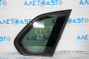 Rear right fixed glass window BMW X5 E70 07-13 dark, green tint