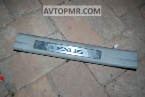Illuminated rear left door sill plate for Lexus RX300 RX330 RX350 RX400h 04-08, gray