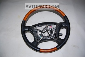 Lexus GX470 03-09 bare steering wheel, black leather, light wood, worn