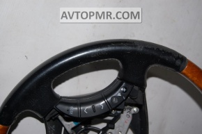 Lexus GX470 03-09 bare steering wheel, black leather, light wood, worn