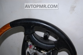 Lexus GX470 03-09 bare steering wheel, black leather, light wood, worn