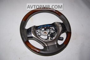 Lexus RX350 RX450h 13-15 rest leather steering wheel, black with wood
