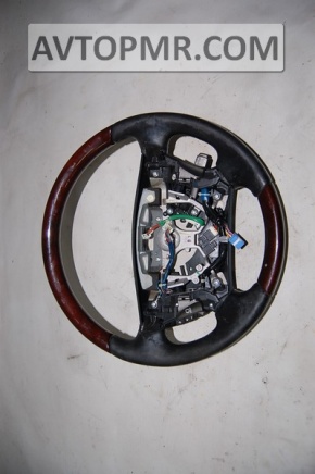 Lexus LS460 LS600h 07-12 bare steering wheel, black leather, mahogany