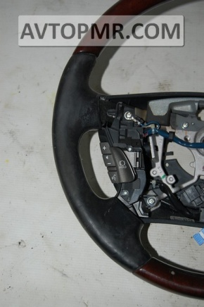 Lexus LS460 LS600h 07-12 bare steering wheel, black leather, mahogany