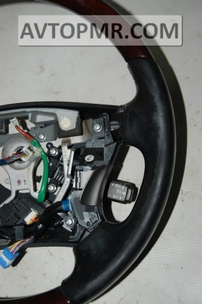 Lexus LS460 LS600h 07-12 bare steering wheel, black leather, mahogany