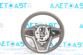 Chevrolet Volt 11-15 black leather steering wheel with graphite trim, no buttons