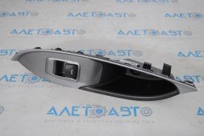 Rear left window lift control for a 16-23 Chevrolet Malibu, black, with a gray trim, gray molding