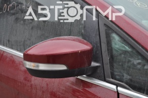 Right side mirror assembly for Ford C-max MK2 13-18, 9 pins, turn signal, heated, burgundy, with cover