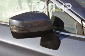 Right side mirror assembly for Subaru Outback 15-17, 13-pin, BSM, backlight, auto-dimming, turn signal, heated, blue