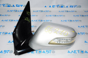 Left side mirror assembly for Acura MDX 2007-2008, 11 pins, rusty turn signal, gray