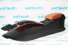Central console, armrest, and cup holders for the Audi Q5 8R 09-17, brown, cracked armrest
