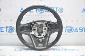 Chevrolet Volt 11-15 black leather steering wheel with graphite trim, no buttons