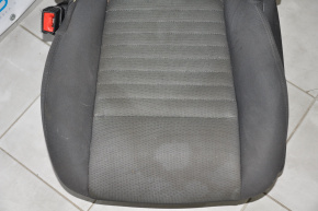 Driver's seat for a 2014 Dodge Challenger, without airbags, black cloth with gray insert.