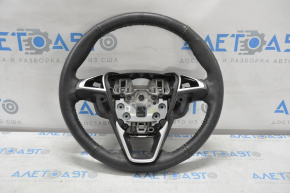 Ford Edge 15-24 black leather steering wheel, non-heated, with overlay