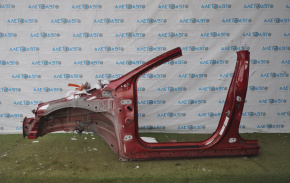Front left quarter Ford Fusion mk5 13-20 red, with central pillar, dented