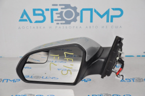 Left side mirror assembly for Hyundai Sonata 15-17, 5-pin, heated, silver