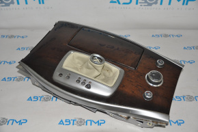 Wood center console trim with cup holder for Infiniti JX35 QX60 13-16