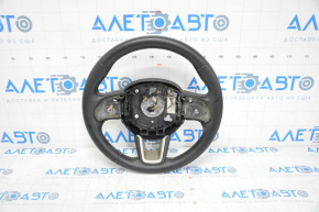 Naked steering wheel Jeep Renegade 15-17 leather black, without cushion and buttons, with overlay
