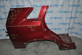 Quarter wing rear right Kia Sorento 10-15 red, dent at sunset, ticks