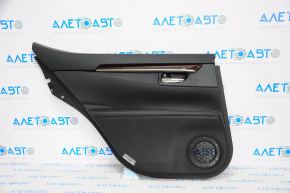 Rear left door panel for Lexus ES300h ES350 13-15 black with black leather insert, leather armrest, glossy wood molding