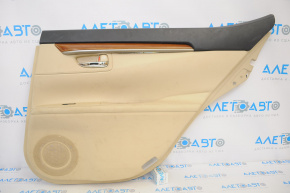 Rear right door panel for Lexus ES300h ES350 13-15 beige with black leather insert, leather armrest, wood-like molding