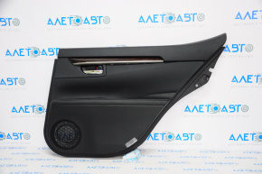 Door trim, rear right card, Lexus ES300h ES350 13-15, black with black leather insert, leather armrest, glossy wood molding