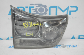 Left inner taillight, Lexus RX350 RX400h 06-07 restyling, dark, water damage, peeling chrome, broken guide, missing cap