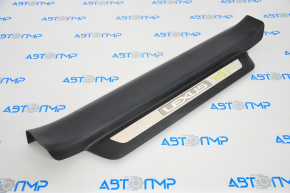 Door sill trim front left Lexus RX350 RX450h 10-15 black, worn plastic, dent on chrome
