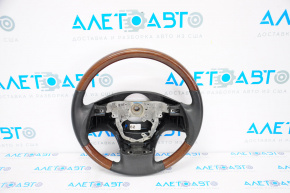 Steering wheel bare Lexus RX350 RX450h 10-12 dorest leather black with wood, without buttons