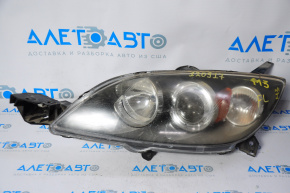 Headlight front left Mazda3 03-06 bare xenon, for polishing