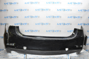 The rear bumper is bare, Mazda 6 14-17 USA, black, torn on the right and left, missing a fragment on the right.