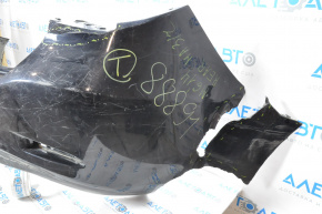 The rear bumper is bare, Mazda 6 14-17 USA, black, torn on the right and left, missing a fragment on the right.