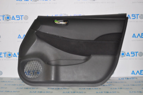 Front right door trim panel for Nissan Leaf 13-17, black with black leather insert, cloth armrest, with handle