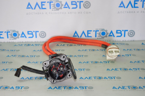 Right Nissan Leaf 13-17 CHAdeMO fast charging port with cable, broken mount