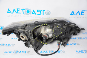 Headlight front left Nissan Rogue 14-16 bare halogen, broken housing, no fasteners, for spare parts