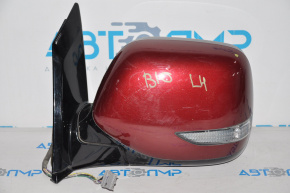 Left side mirror assembly for Subaru B10 Tribeca, 8 pins, turn signal, heated, red