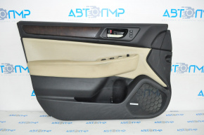Door trim card front left Subaru Outback 15-16 black with beige insert