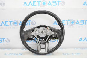 Subaru Outback 15-17 black leather steering wheel with pads