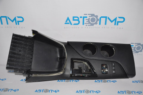 Shifter cover, cup holders and pockets, Toyota Avalon 13-18, black, chrome worn