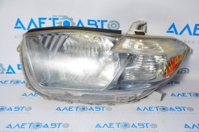 Left front headlight for Toyota Highlander 2010 hybrid, halogen, missing 2 fasteners, polishable