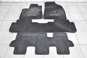 Set of floor mats for Toyota Highlander 14-19, black cloth