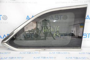 Rear right fixed glass window for Toyota Highlander 14-19, chrome, tinted, heated