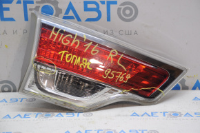 Left inner tailgate light for Toyota Highlander 14-16, water damage, chrome, peeling