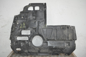 The central engine guard for a Toyota Prius V 12-17 is cracked in two places.